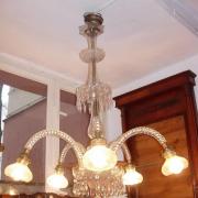 Deckenlampe Glas mit Prismen um 1920 neu verkabelt fünfflammig  80 b 110 h  950 €